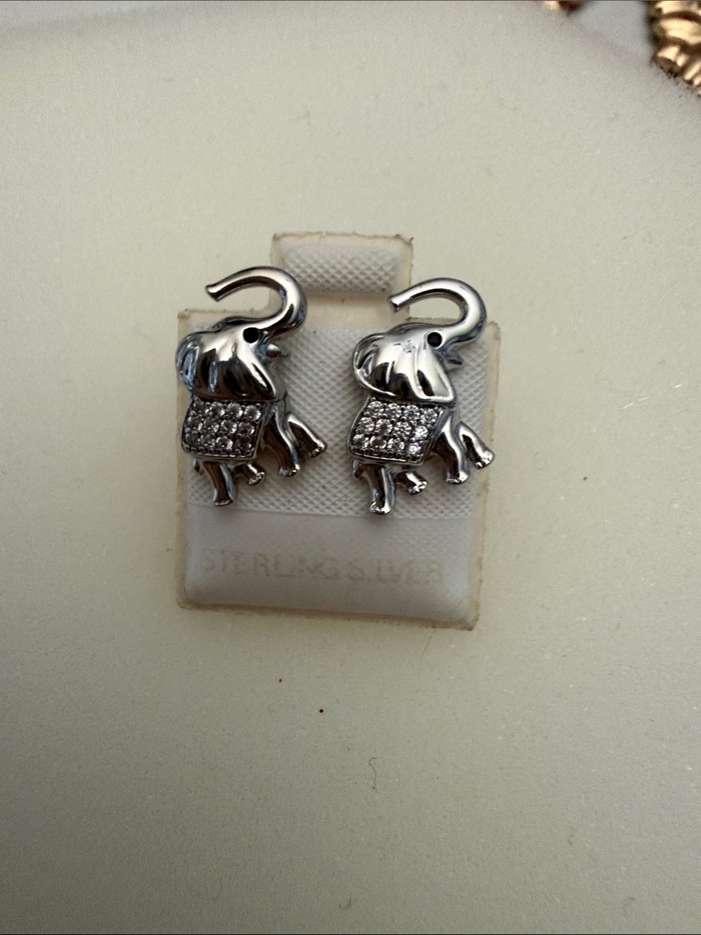 Silver Elephant Charm Earrings - Silver Elephant Studs